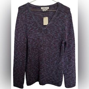 Cold water Creek Women’s M Marled V-Neck Pullover Sweater